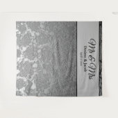 Meneer en mevrouw zilveren grijs fotohokje achterg wandkleed (Voorkant (horizontaal))