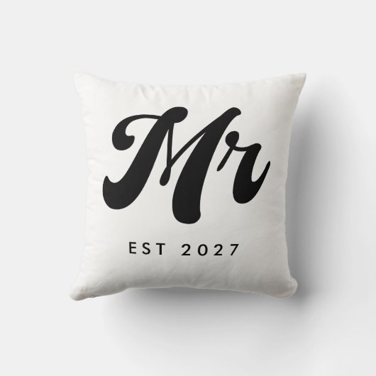 Meneer EST jaar Kussen (Achterkant)