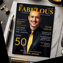 Meneer Fabulous 50e verjaardag Tijdschrift Cover S