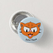 Meneer Gato Rebellieke Tekenfilmkat Ronde Button 3,2 Cm (Voorkant /achterkant)