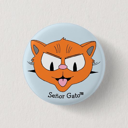 Meneer Gato Rebellieke Tekenfilmkat Ronde Button 3,2 Cm (Voorkant)