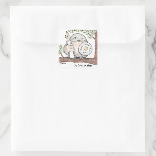 Meneer geeft een hete sticker (Tas)