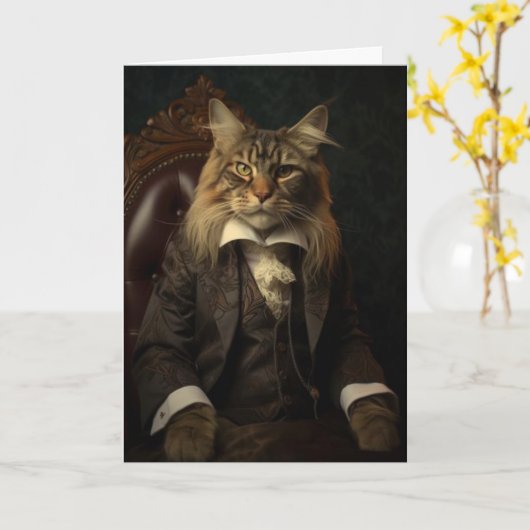 Meneer Geliefde, Geliefde Kat Wenskaart Kaart (Gele Bloem)