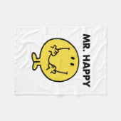 Meneer Gelukkig | Reusachtig Smiley Gezicht Fleece Deken (Voorkant (Horizontaal))
