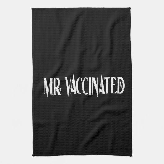 Meneer gevaccineerd theedoek (Verticaal)