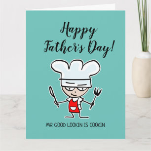 Meneer goed uitziend is aan het koken Gefeliciteer Kaart