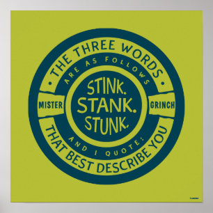 Meneer Grinch   Stonk Stonkte Gestonken Citaat Poster