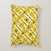 Meneer Happy | Geel Strepenpatroon Accent Kussen (Achterkant (Verticaal))
