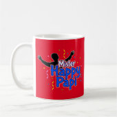 Meneer Happy Papi met Uw Naam op ROOD Koffiemok (Links)