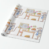 Meneer Hiddle Kookt Kerstmaand Greetings Card Cadeaupapier (Uitgerold)
