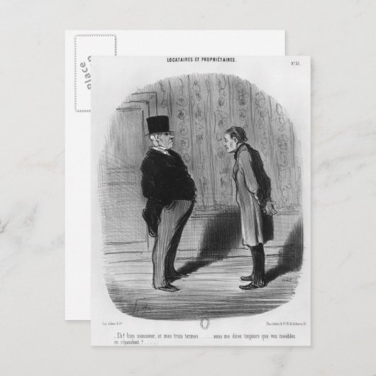 Meneer, hoe zit het met mijn drie termen?" briefkaart (Voorkant / Achterkant)