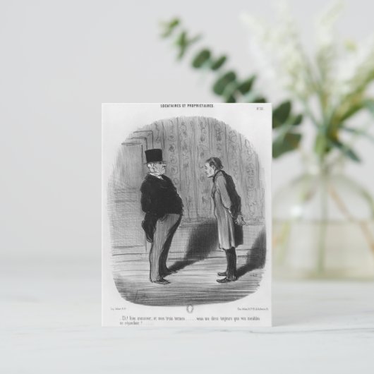 Meneer, hoe zit het met mijn drie termen?" briefkaart (Staand voorkant)