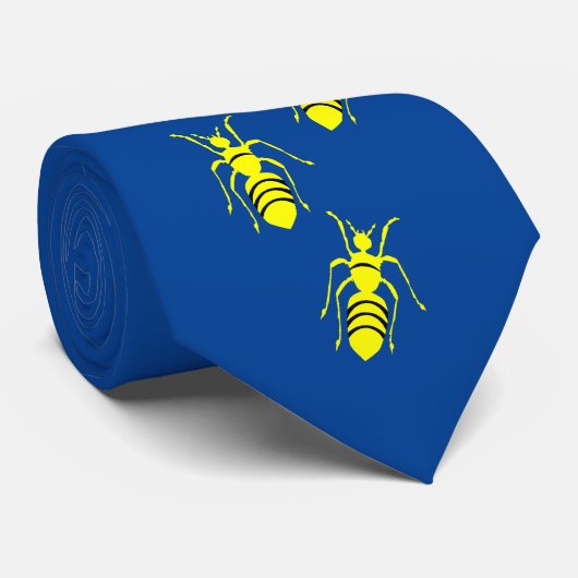 Meneer Hornet stropdas blauw (Opgerold)