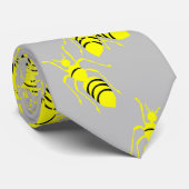 Meneer Hornet Tie geel grijs Stropdas (Opgerold)