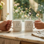 Meneer Jonggehuwd Elegant Schrift Espresso Kop