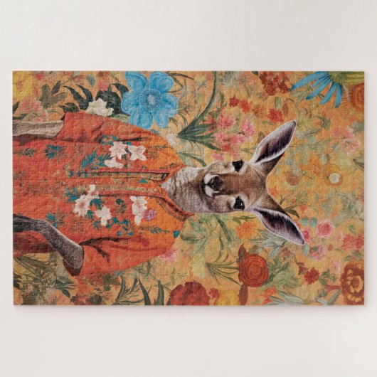 Meneer Kangoeroe in zijn tuin Legpuzzel (Horizontaal)