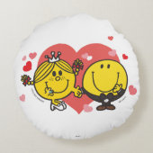 Meneer Kleintjes Miss Happy Sunshine Bruiloft Rond Kussen (Achterkant)