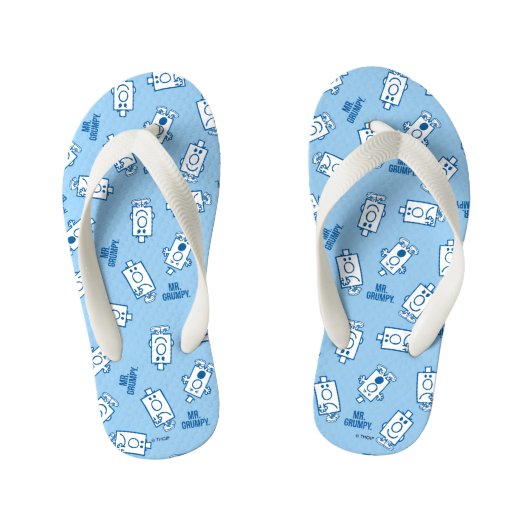 Meneer Knorrig | Blauwe Emotie Worp Patroon Kinder Teenslippers (Voetbed)