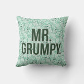 Meneer Knorrig | Groene Naam en Karakter Worp Patr Kussen (Achterkant)