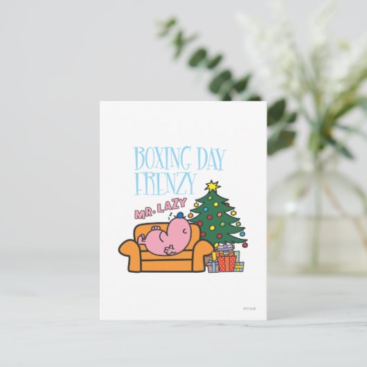 Meneer Lazy rust op een bank Briefkaart (Staand voorkant)