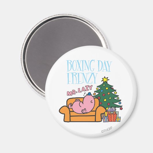 Meneer Lazy rust op een bank Magneet (Voorkant / Achterkant)