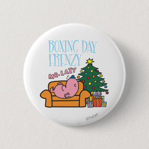 Meneer Lazy rust op een bank Ronde Button 5,7 Cm