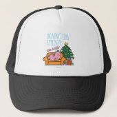 Meneer Lazy rust op een bank Trucker Pet (Voorkant)