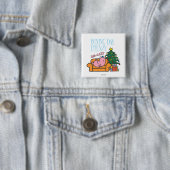 Meneer Lazy rust op een bank Vierkante Button 5,1 Cm (In situ)