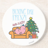 Meneer Lazy rust op een bank Zandsteen Onderzetter (Voorkant)