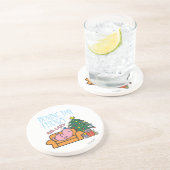 Meneer Lazy rust op een bank Zandsteen Onderzetter (Zijkant)