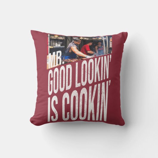 Meneer Lekker Ding Kookt Grappig Chef Vaderdag Kussen (Voorkant)