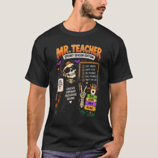 Meneer Leraar Griezelseizoen Halloween Leraar T-shirt