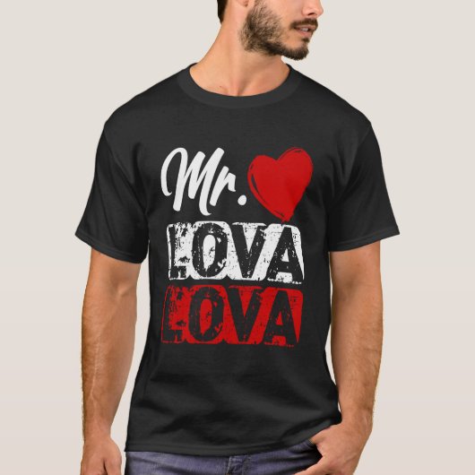 Meneer Lova Lova Grappig Romantisch Moedig Flirter T-shirt (Voorkant)