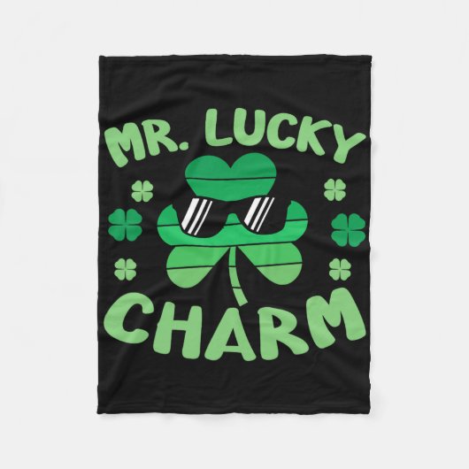 Meneer Lucky Charm Zonnebril St. Patrick's Day Jon Fleece Deken (Voorkant)