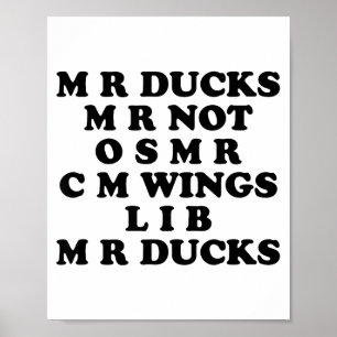 Meneer M R Ducks T, Grappige Eend Liefhebber, Wate Poster