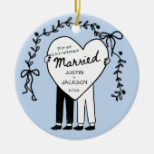 Meneer & Meneer Eerste Kerstboomornament Keramisch Ornament (Voorkant)