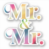 Meneer & Meneer Gay Bachelor Party Gay Huwelijk  Sticker (Voorkant)