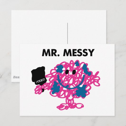 Meneer Messy met een kwast Briefkaart (Voorkant / Achterkant)