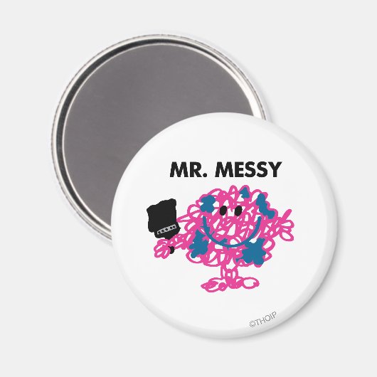 Meneer Messy met een kwast Magneet (Voorkant / Achterkant)