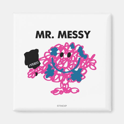 Meneer Messy met een kwast Magneet (Voorkant)