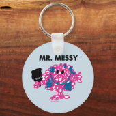 Meneer Messy met een kwast Sleutelhanger (Voorkant)