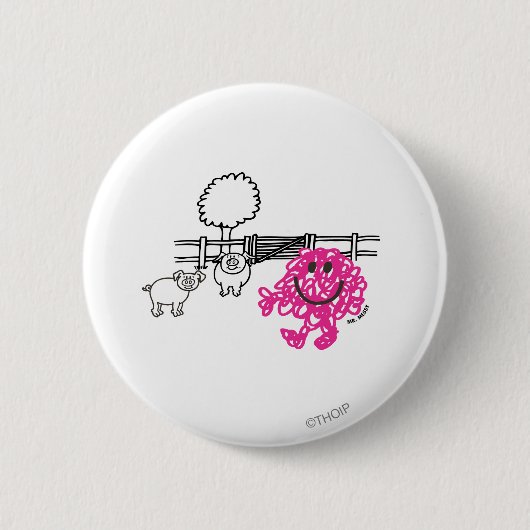 Meneer Messy & twee varkens Ronde Button 5,7 Cm (Voorkant)