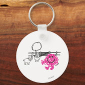 Meneer Messy & twee varkens Sleutelhanger (Voorkant)