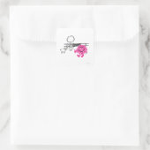 Meneer Messy & twee varkens Vierkante Sticker (Tas)