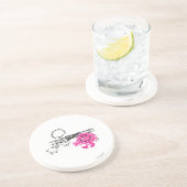 Meneer Messy & twee varkens Zandsteen Onderzetter (Zijkant)