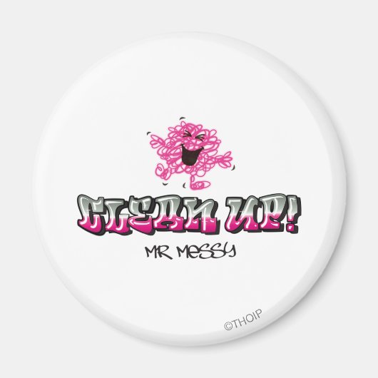 Meneer Messy zegt opruimen Magneet (Voorkant)