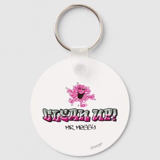 Meneer Messy zegt opruimen Sleutelhanger (Voorkant)