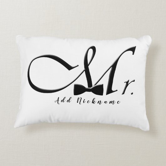 Meneer met vlinderdas accent kussen (Achterkant)