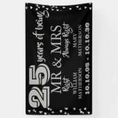 Meneer Mevr Juist Plezier 25e jubileum Zilveren Ha Spandoek (Verticaal)