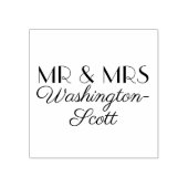 Meneer & Mevrouw 1of2 Rij Afgescheiden Langere Nam Rubberstempel (Afrduk)